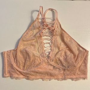 NWT Victoria’s Secret Blush Pink Lace Up Chest Bra